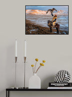 Altai Mountain range and the Eagle Hunter Poster och Canvastavla