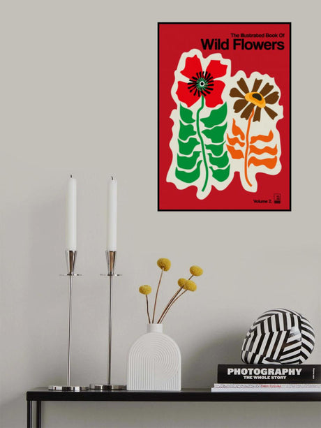 The Illustrated Book Of Wild Flowers Vol.2 Red Poster och Canvastavla