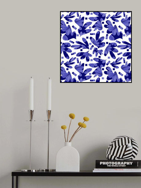 Blue Florals Galore Abstract Cutouts Poster och Canvastavla