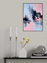 Pink and Grey Abstract 1 Poster och Canvastavla