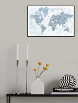 Detailed world map with cities, Jacq Poster och Canvastavla