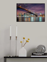 Brooklyn Bridge at Night Poster och Canvastavla