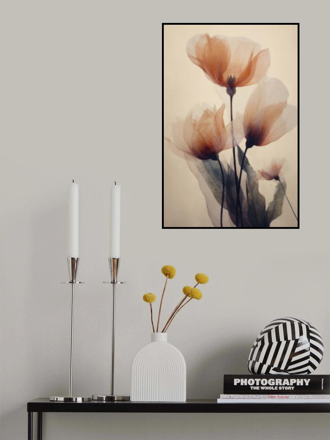Parchment Flowers No 1 Poster och Canvastavla
