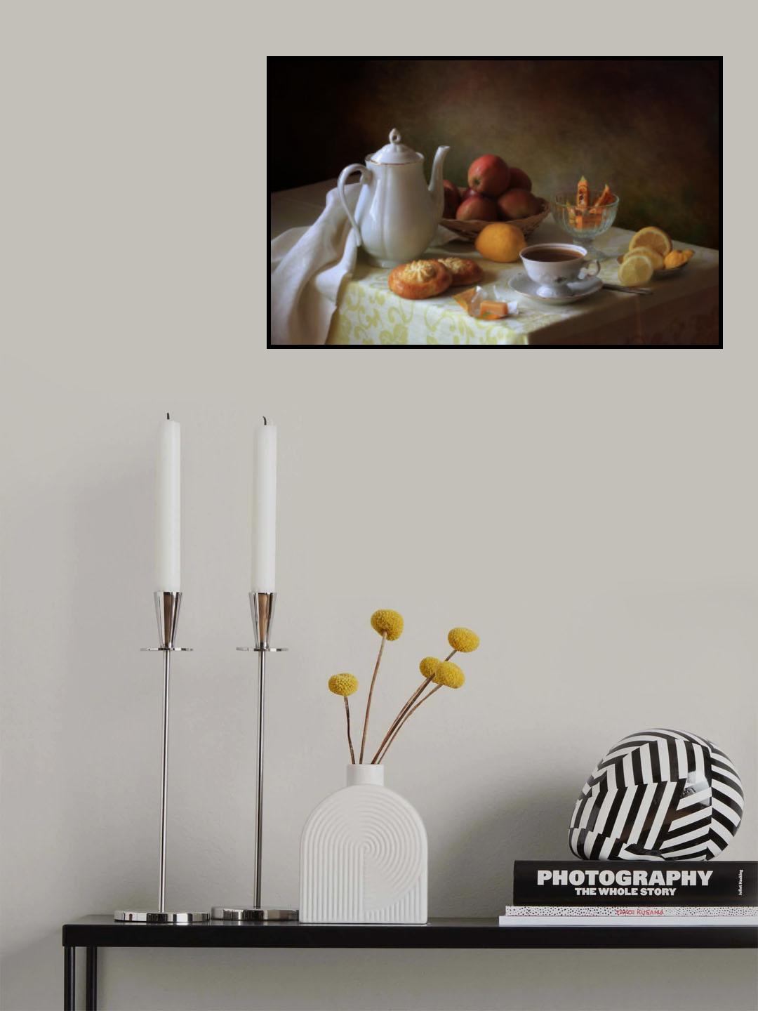 Still life with tea and sweets Poster och Canvastavla