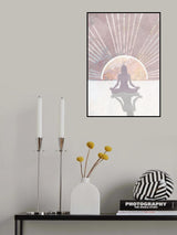Pink Gold Sun Yoga 3 Poster och Canvastavla