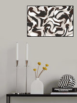 Shaky Brown Beige Strokes Square Poster och Canvastavla