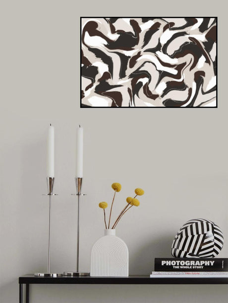 Shaky Brown Beige Strokes Square Poster och Canvastavla