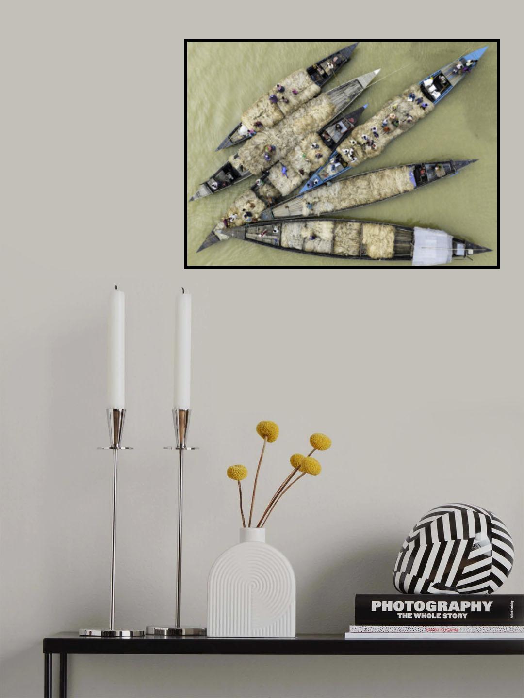 Floating jute market Poster och Canvastavla