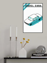 Travel Cuba Blue Car Poster och Canvastavla