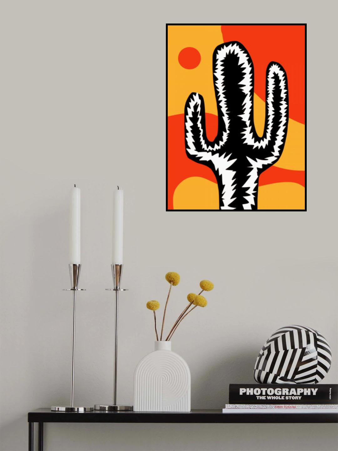 Black and White Cactus Poster och Canvastavla