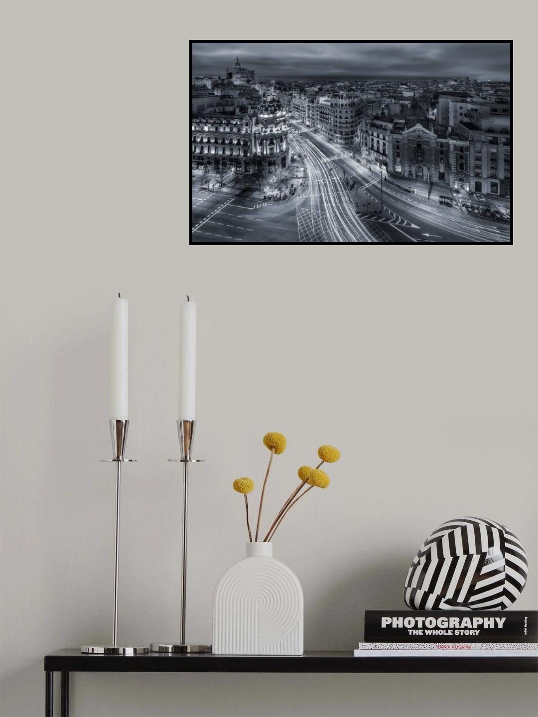 Madrid City Lights Poster och Canvastavla