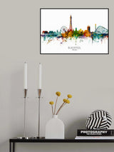 Blackpool England Skyline Poster och Canvastavla