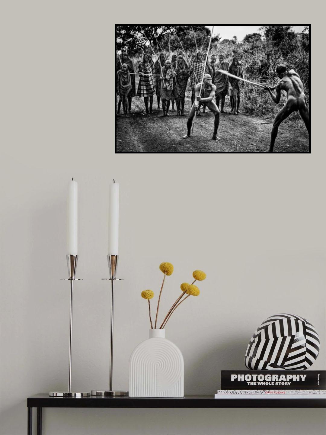 Rehearsing for the donga fight - Ethiopia Poster och Canvastavla