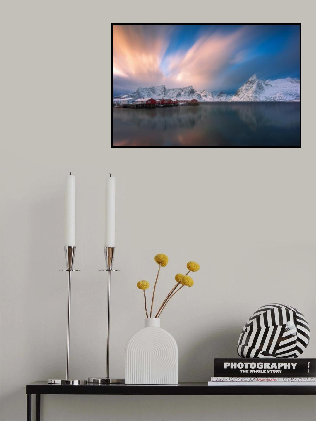 Fishermen’s cottages view in Hamnoy , Lofoten Island . Poster och Canvastavla