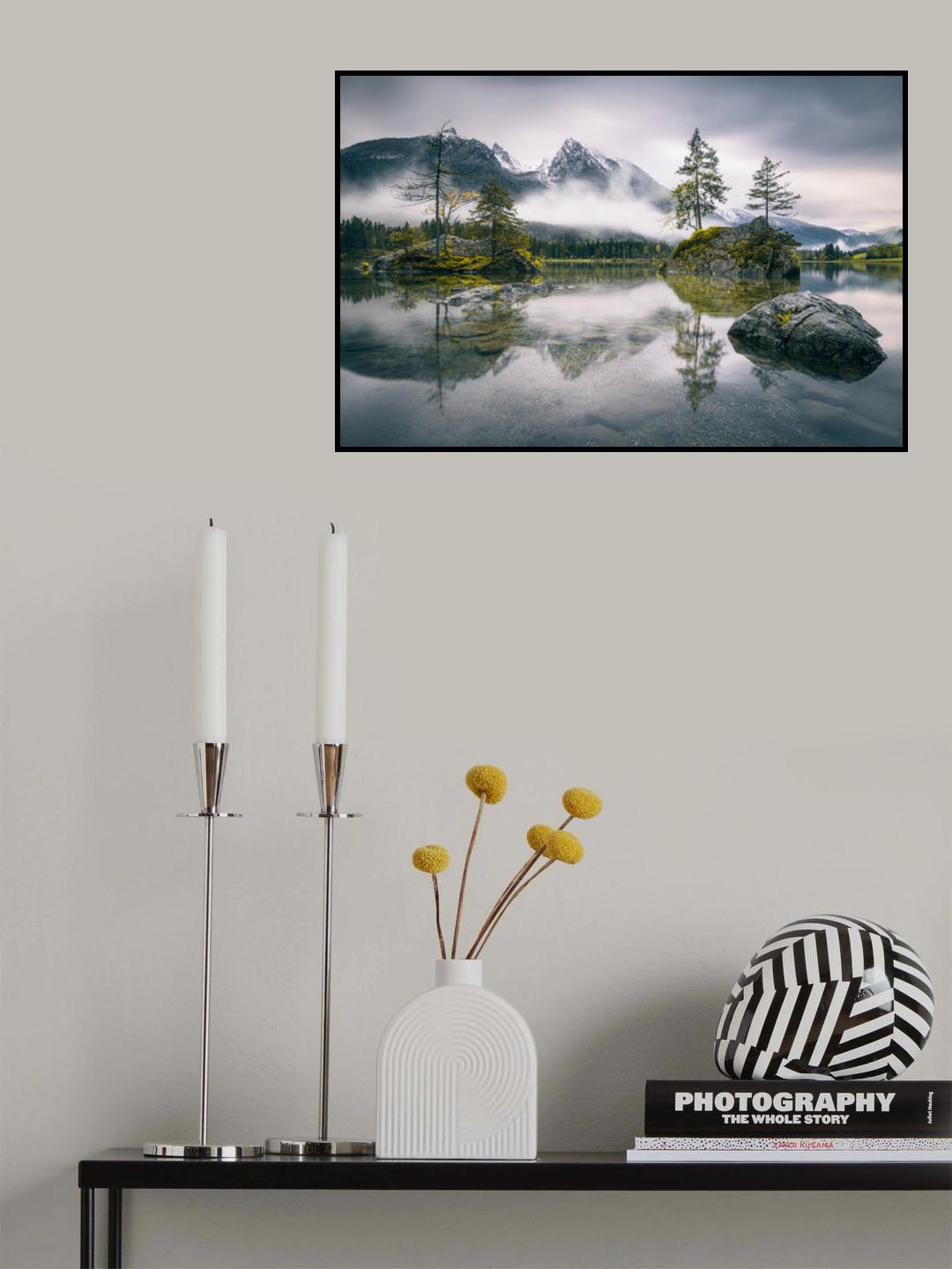 Rainy morning at Hintersee (Bavaria) Poster och Canvastavla