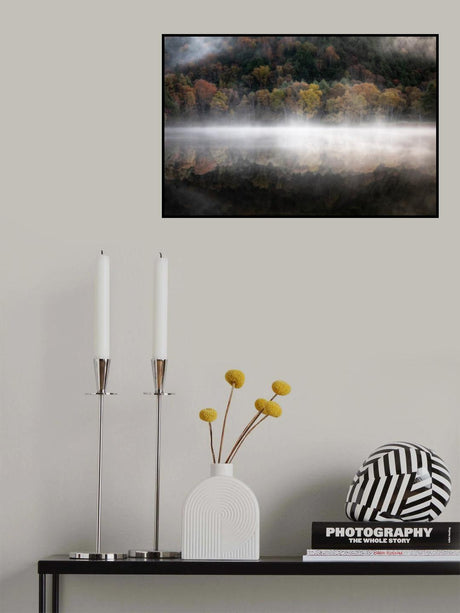 The mystical pond in the autumn Poster och Canvastavla