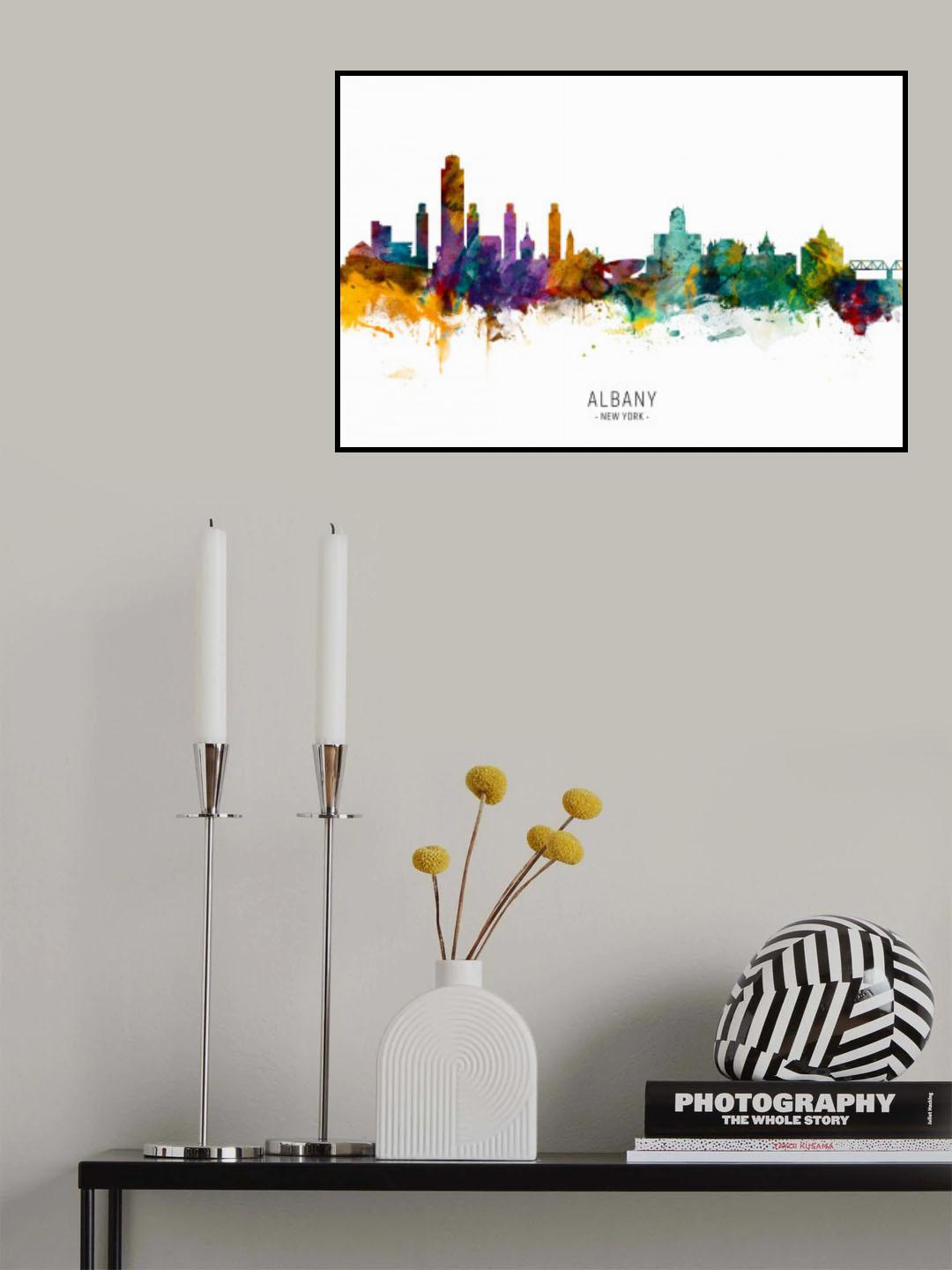 Albany New York Skyline Poster och Canvastavla