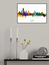 Albany New York Skyline Poster och Canvastavla