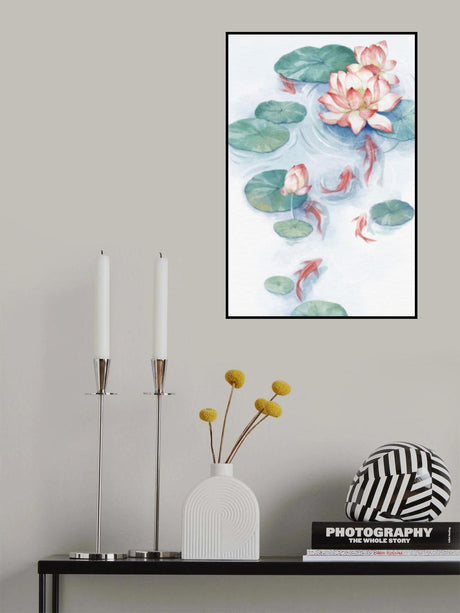 Lotus Pond Water Color home Poster och Canvastavla