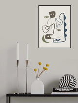 Minimalist Line Art Faces Poster och Canvastavla