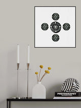 Tribal Ethnic Circles 2 Geometric Black White Poster och Canvastavla