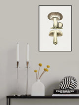 Hand Drawn Field Mushroom Gray Poster och Canvastavla