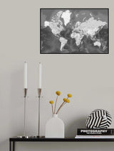 Detailed world map with cities, Patwin Poster och Canvastavla