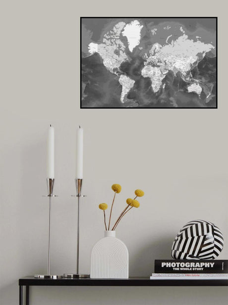 Detailed world map with cities, Patwin Poster och Canvastavla