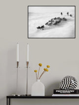 Grassland ice and snow, camel team returns. Poster och Canvastavla
