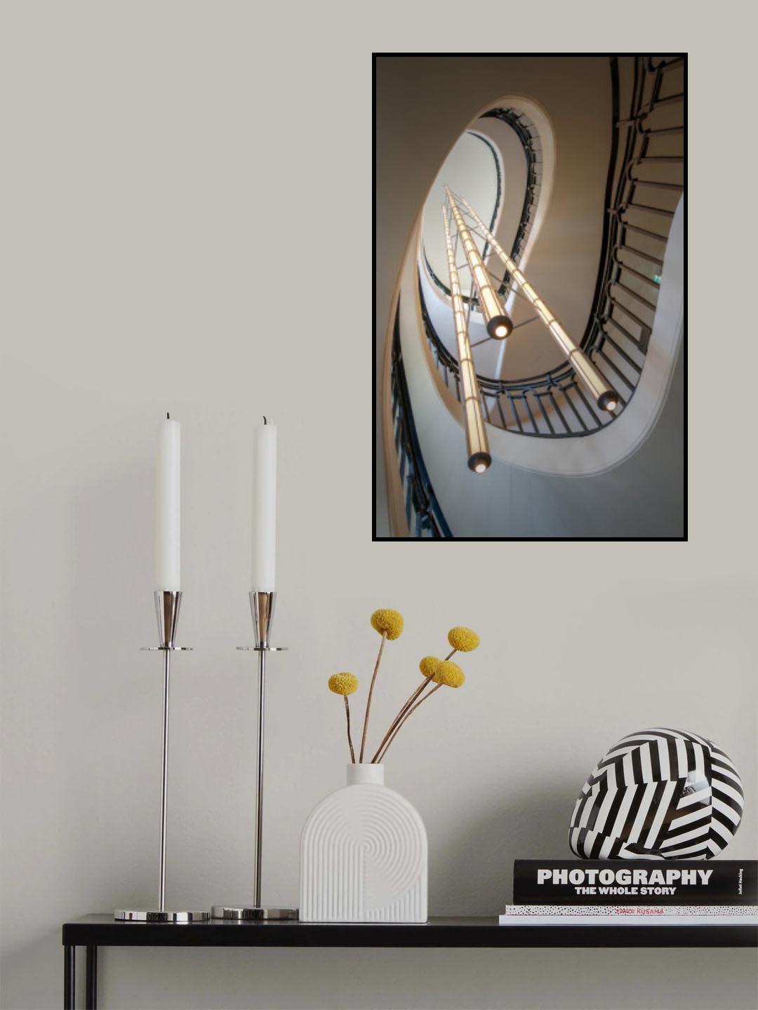 Stairs with lights Poster och Canvastavla