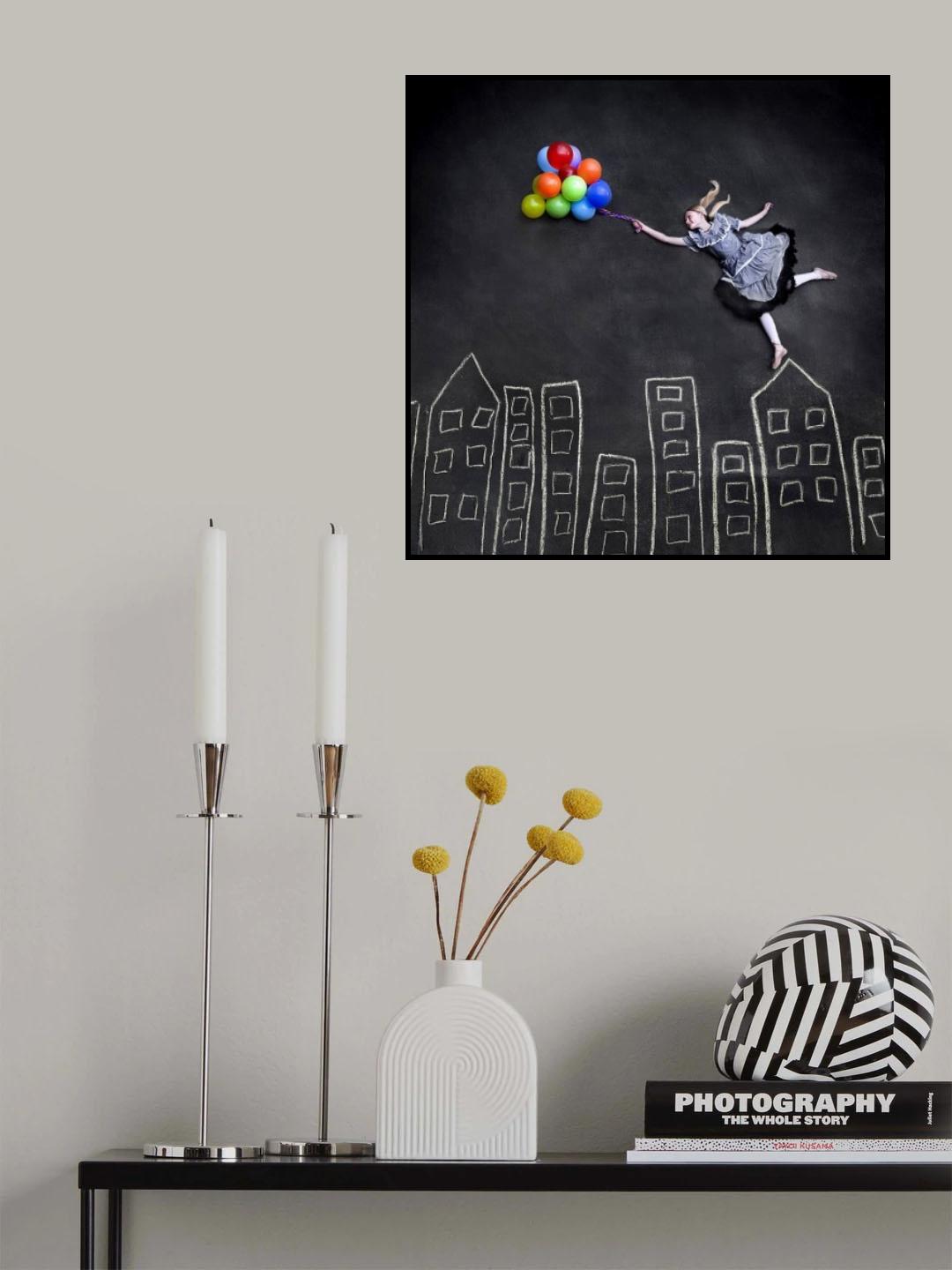 Flying on the Rooftops Poster och Canvastavla