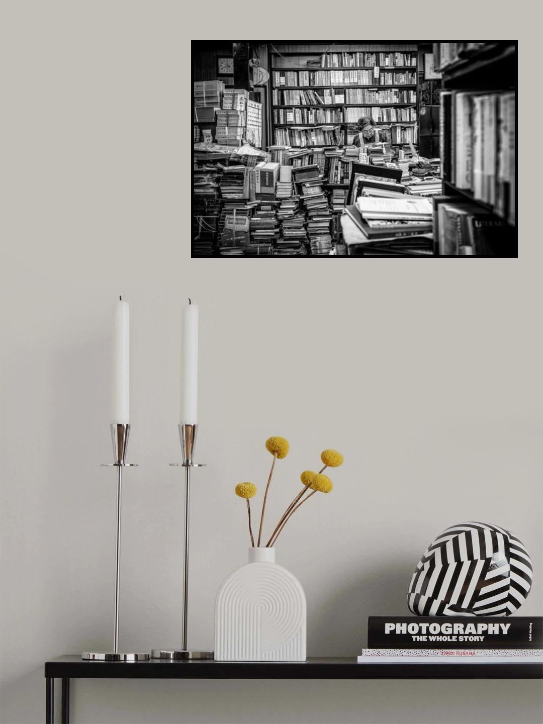 The lady and her shelfs Poster och Canvastavla