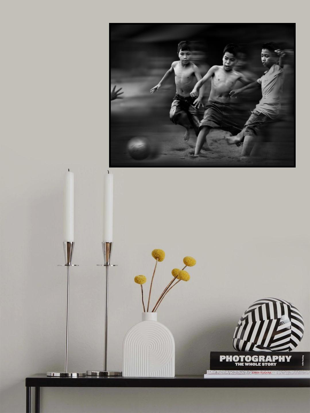 Flying Soccer Poster och Canvastavla