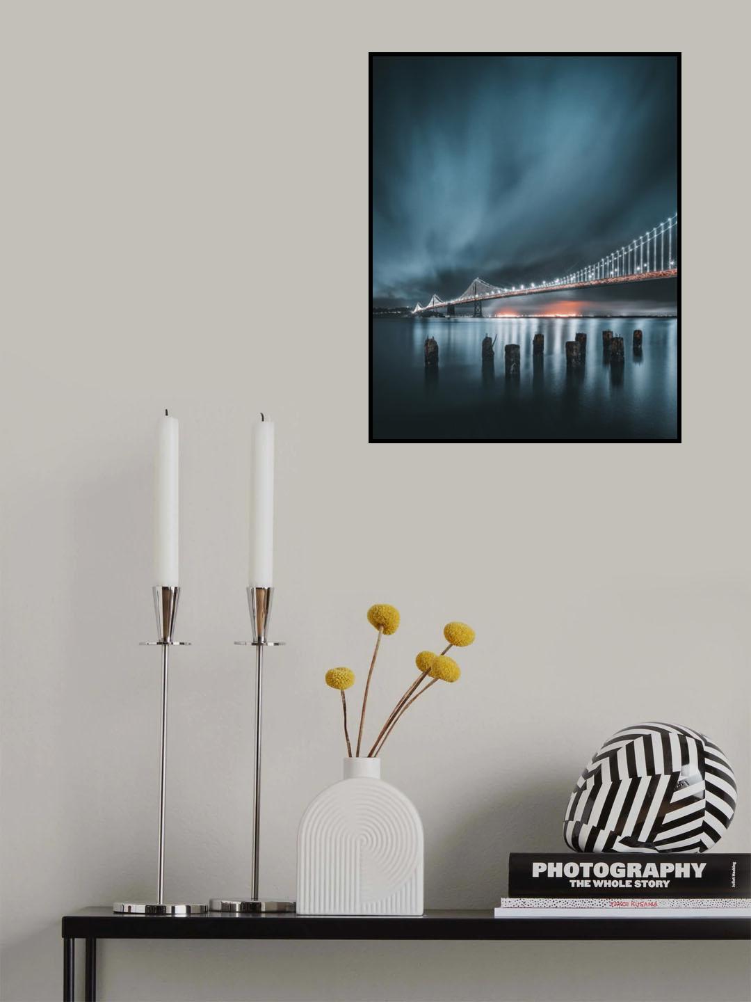 Icy Bay bridge Poster och Canvastavla