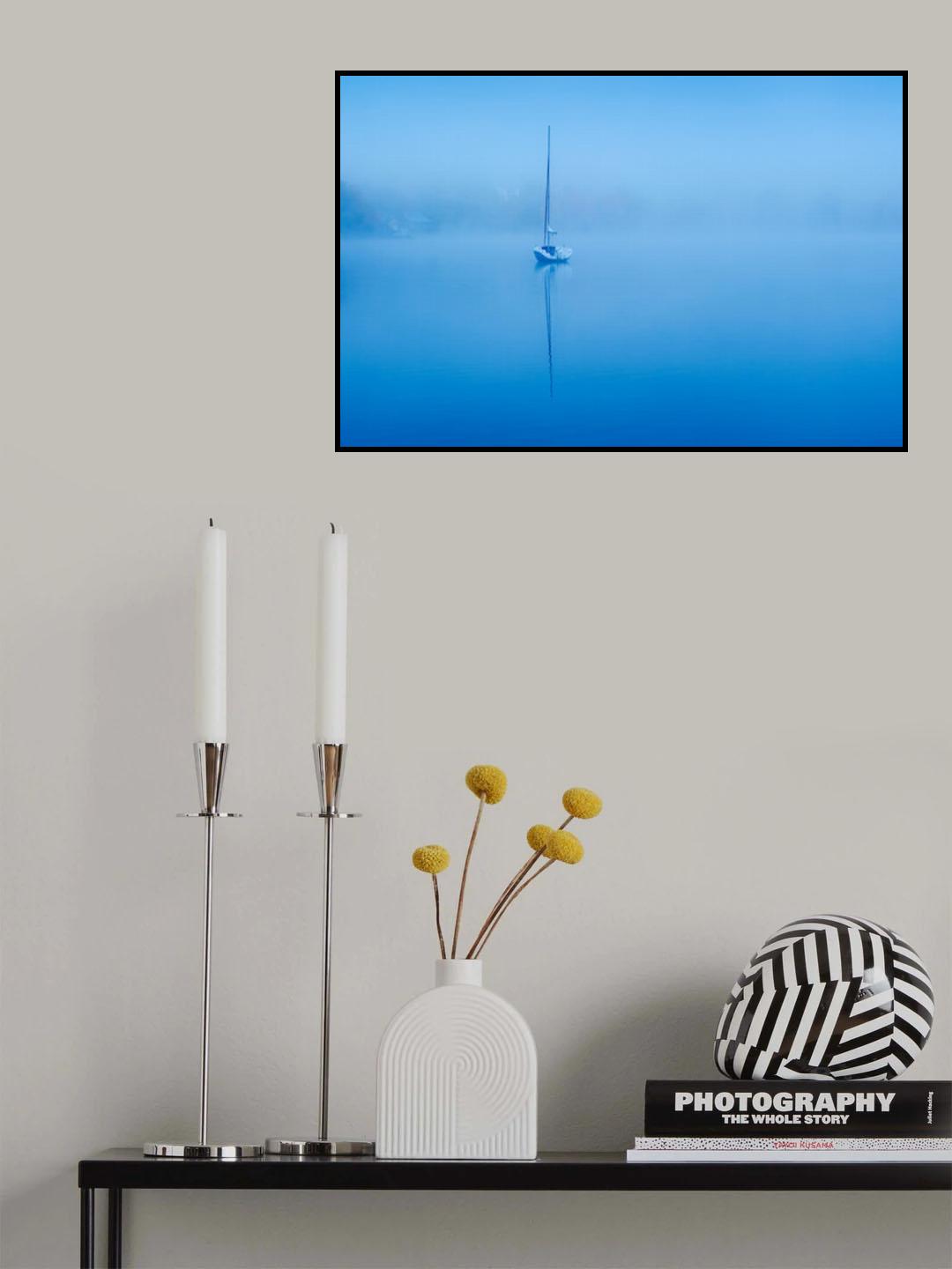 Peaceful Blue Morning Poster och Canvastavla