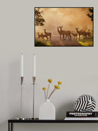 Deer on path Poster och Canvastavla