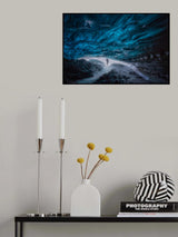 Adventurer in Blue Cave Poster och Canvastavla