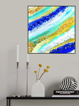 Ocean Blue Geode Poster och Canvastavla