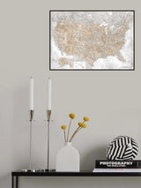 Highly detailed map of the United States, Kacia Poster och Canvastavla