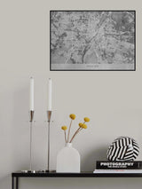 Gray vintage map of Munich Germany Poster och Canvastavla
