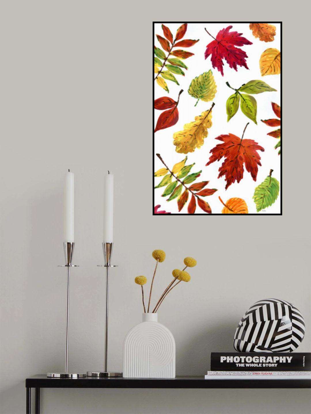 Painterly fall leaves Poster och Canvastavla