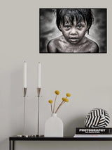 Rohingya refugee child playing with water - Bangladesh Poster och Canvastavla