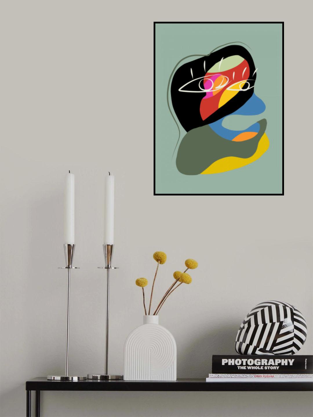 Multicolor Abstract Portrait Poster och Canvastavla