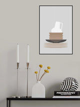 Dishes and vase in gray Poster och Canvastavla