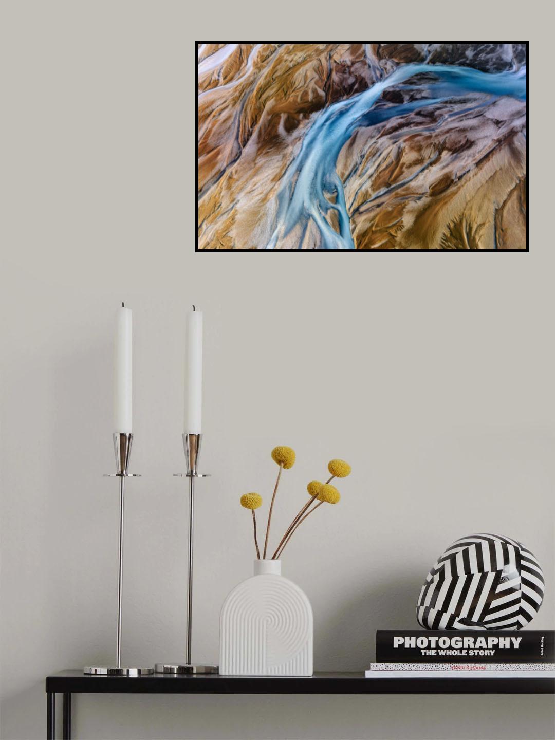 Glacial Veins at Sunset Poster och Canvastavla