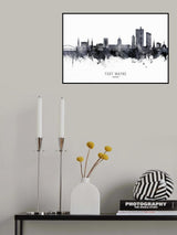 Fort Wayne Indiana Skyline Poster och Canvastavla