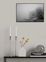 A foggy day at the lake Poster och Canvastavla