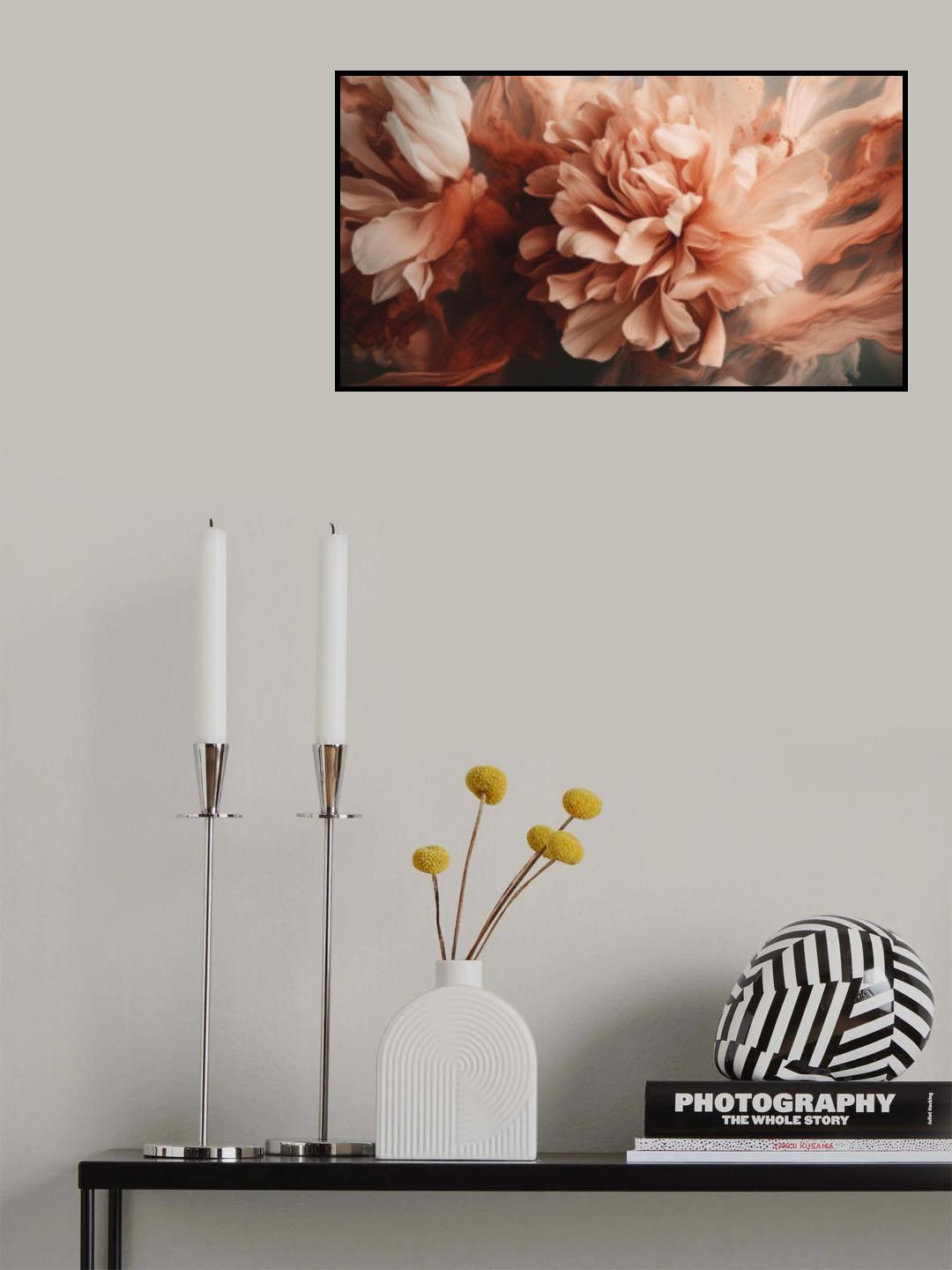 Splashed Peony Poster och Canvastavla
