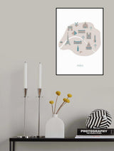 Paris Map Poster och Canvastavla