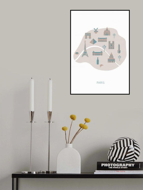 Paris Map Poster och Canvastavla